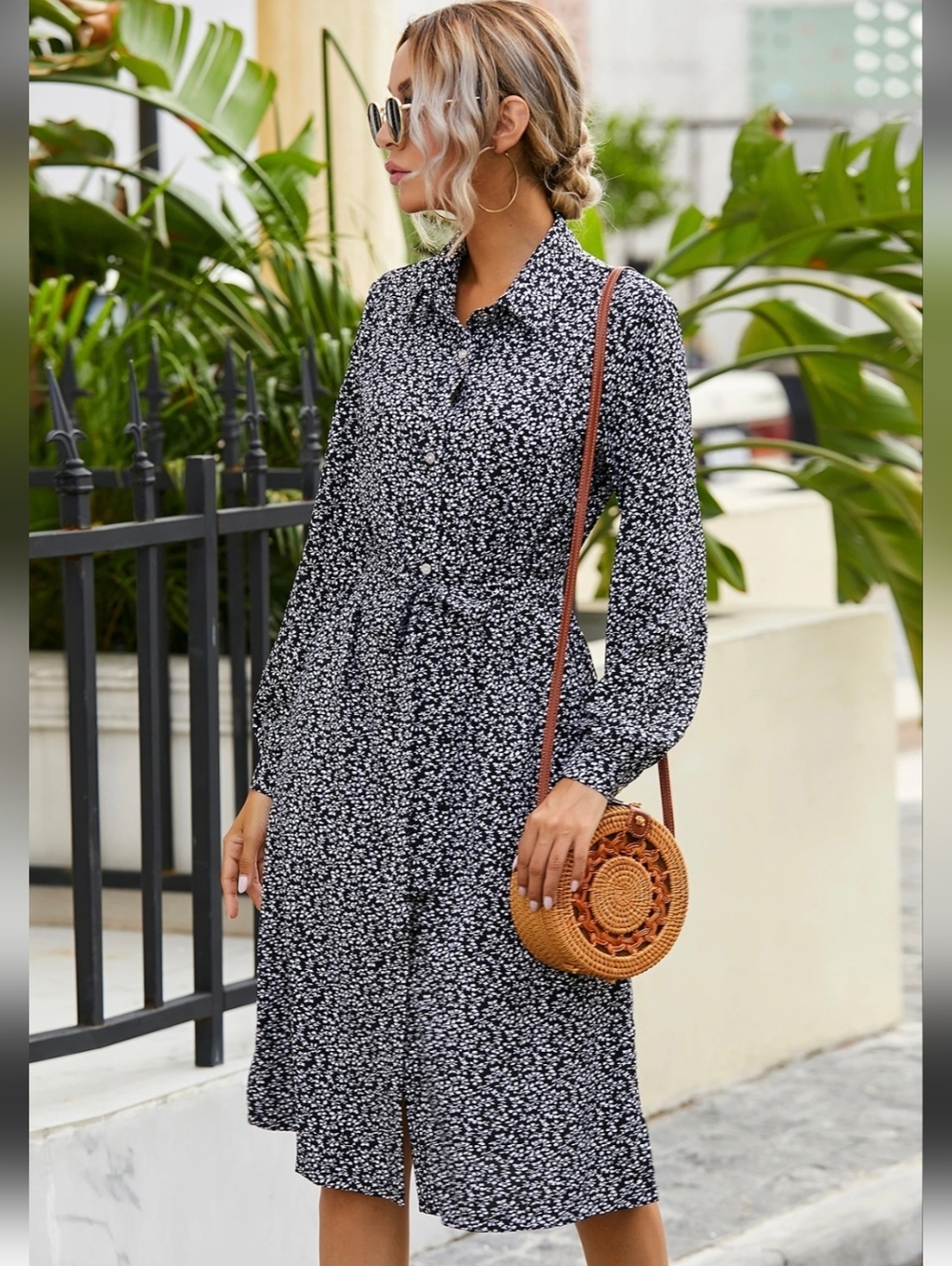 Stockholm Atelier & Other Stories dotted Midi Dress  viscose Suze 10